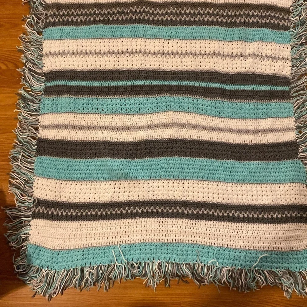 Hand Crafted Crochet Baby Blanket 45” x 45” (GE)